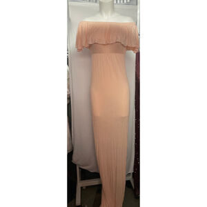 Chica Boo peach Maternity photo shoot Gown EUC one size